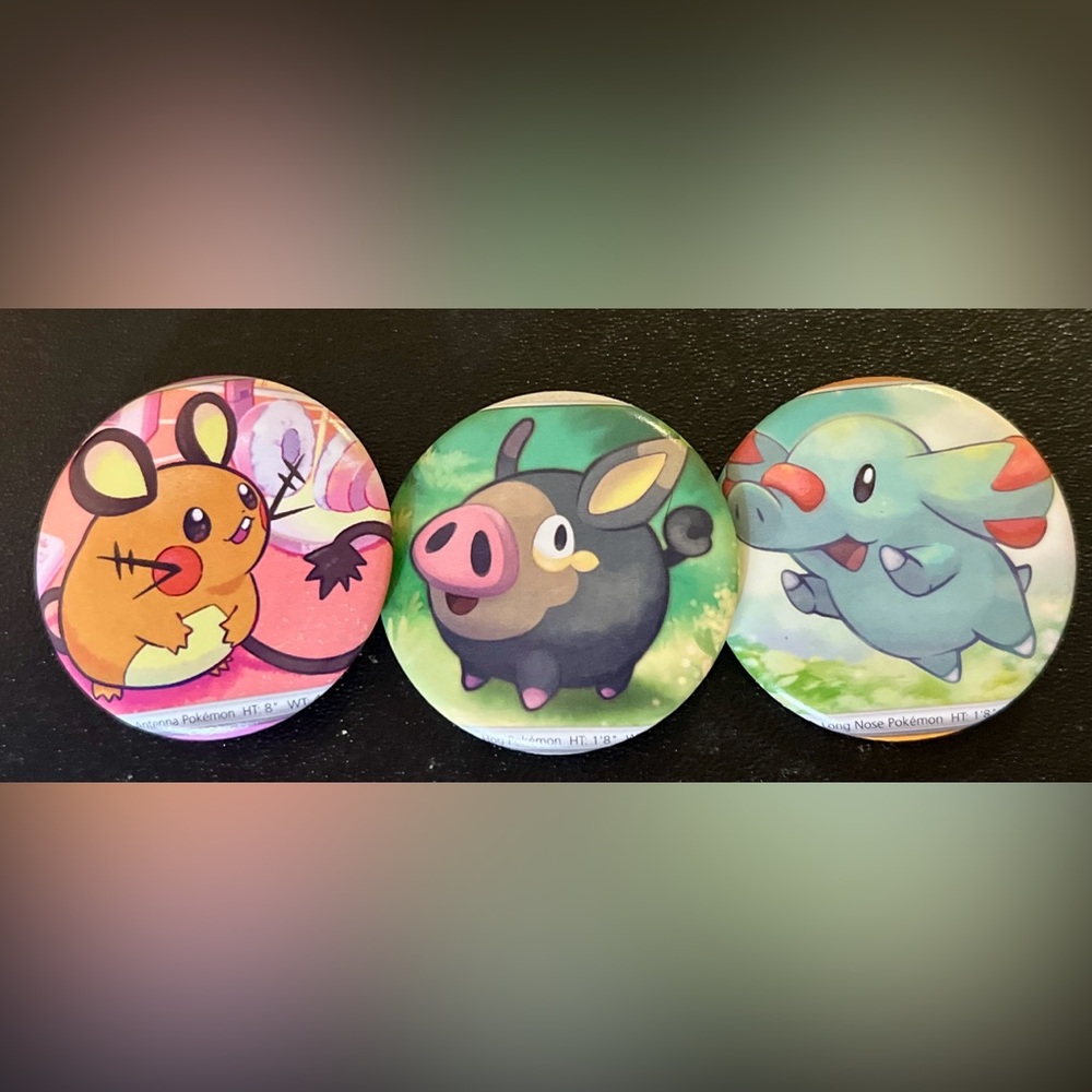 Cute Pokémon Button 3 Pack 🐭